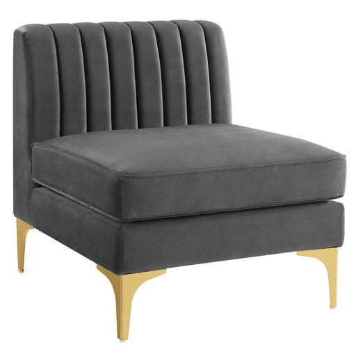 Triumph Channel Tufted Performance Velvet Armless Chair image