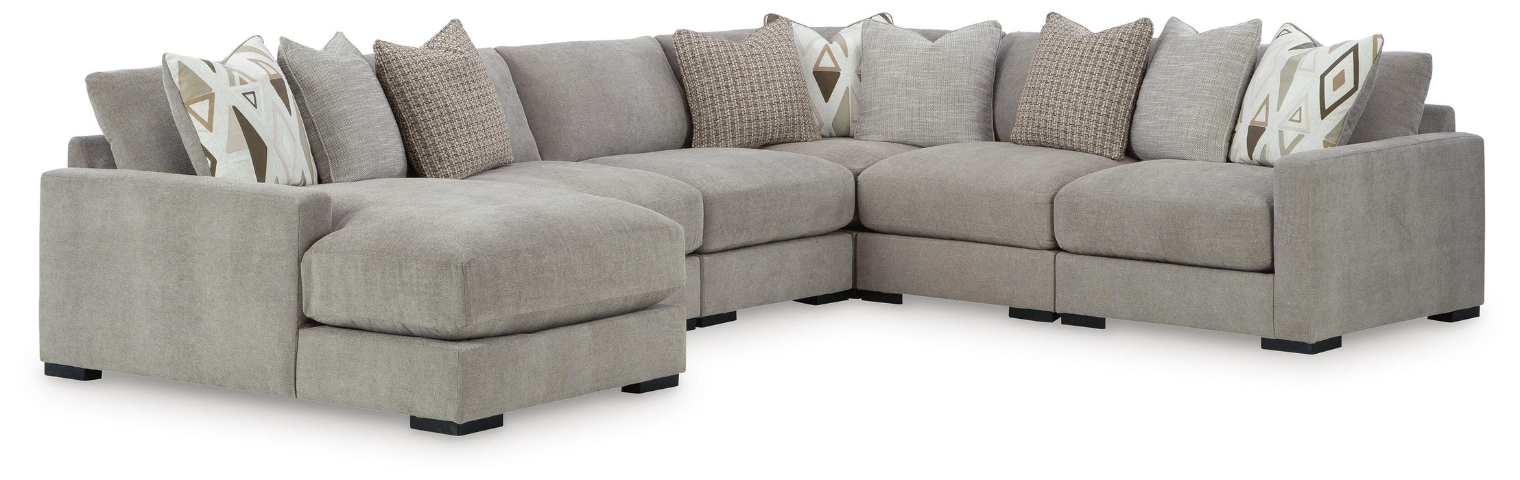 Aslan Court Sectional with Chaise - Dinettes Plus Furniture