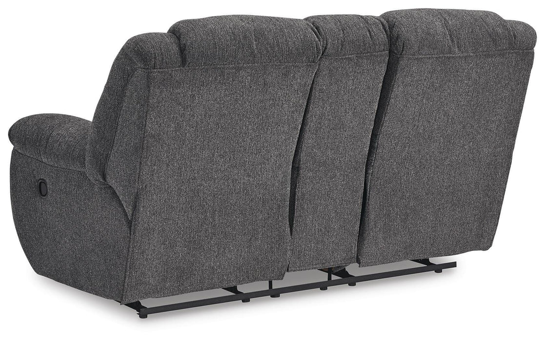 Foreside Reclining Loveseat with Console - Dinettes Plus Furniture