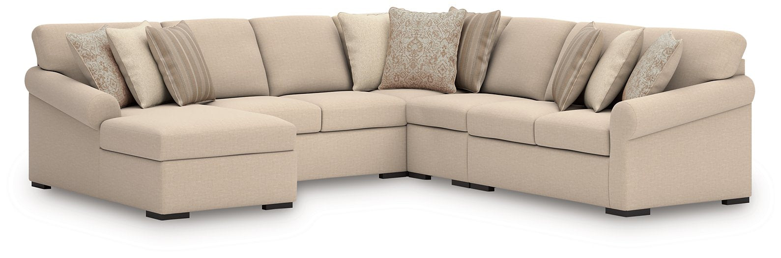 LadyMae Sectional with Chaise - Dinettes Plus Furniture
