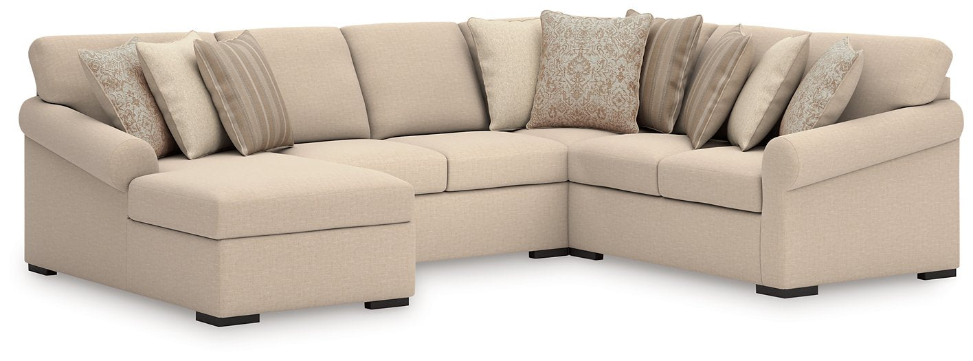LadyMae Sectional with Chaise - Dinettes Plus Furniture