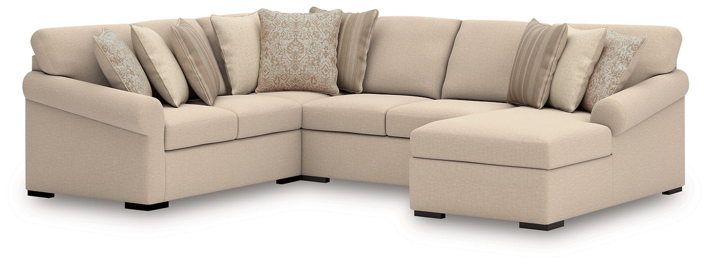 LadyMae Sectional with Chaise - Dinettes Plus Furniture