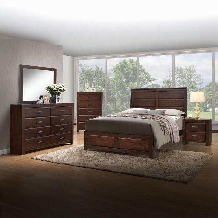 Oberreit Walnut Queen Bed - Dinettes Plus Furniture