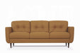 Radwan Camel Leather Sofa - Dinettes Plus Furniture