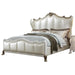Acme Furniture Dresden II King Bed in Pearl White PU & Gold Patina 27817EK - Dinettes Plus Furniture