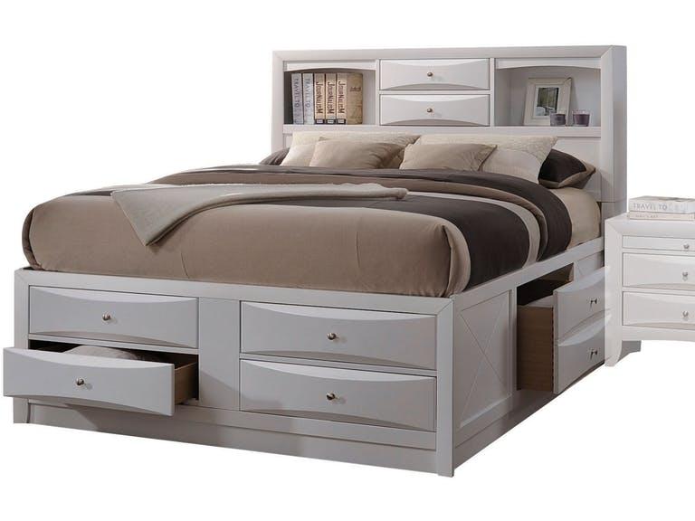 Acme Ireland Queen Storage Bed in White 21700Q - Dinettes Plus Furniture
