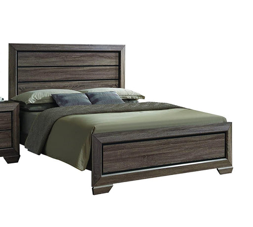 Acme Lyndon King Panel Bed in Weathered Gray Grain 26017EK image