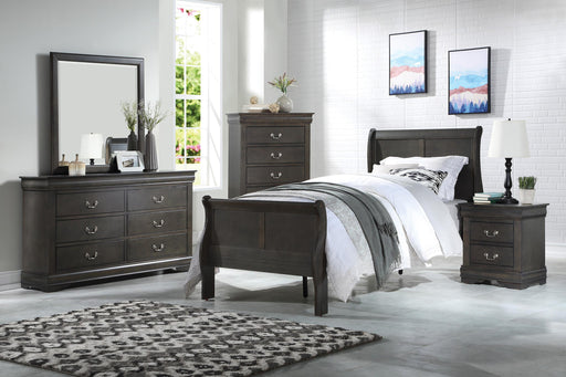 Louis Philippe Dark Gray Twin Bed - Dinettes Plus Furniture
