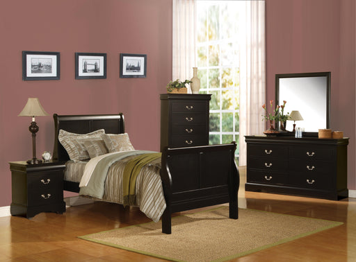 Louis Philippe III Black Twin Bed - Dinettes Plus Furniture