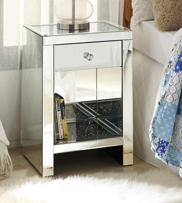 Noralie Mirrored & Faux Diamonds Accent Table