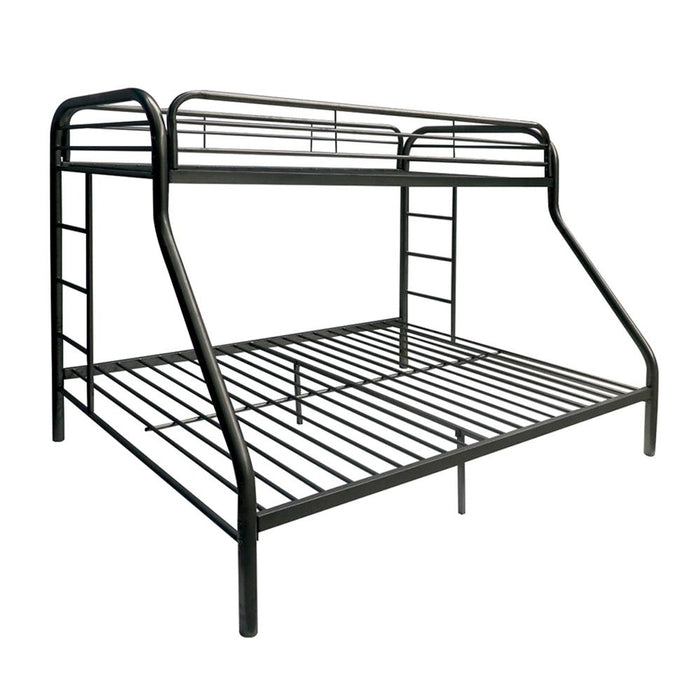 Tritan Black Bunk Bed (Twin/Full) - Dinettes Plus Furniture