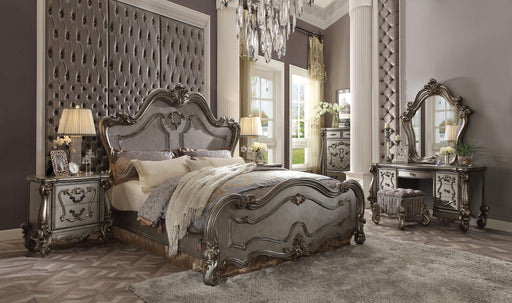 Versailles Antique Platinum Queen Bed - Dinettes Plus Furniture