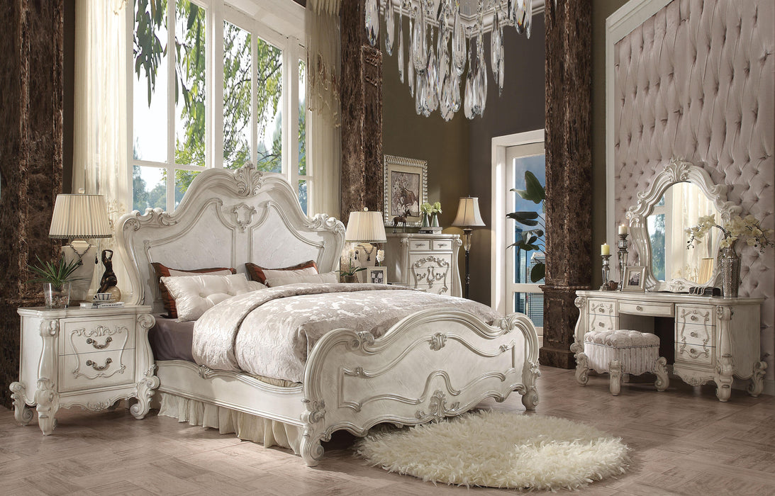 Versailles Bone White Queen Bed - Dinettes Plus Furniture