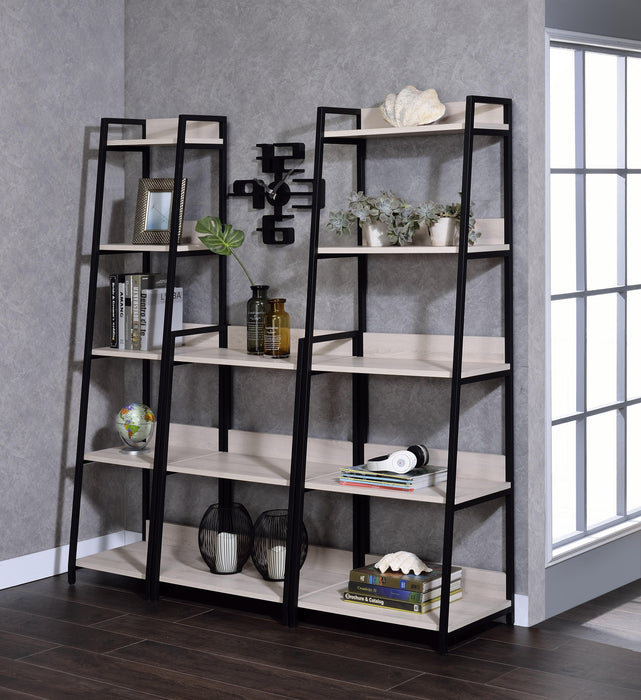 Wendral Natural & Black Bookshelf (5-Tier, 16"L) - Dinettes Plus Furniture