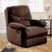 Arcadia Chocolate Microfiber Recliner (Motion) - Dinettes Plus Furniture