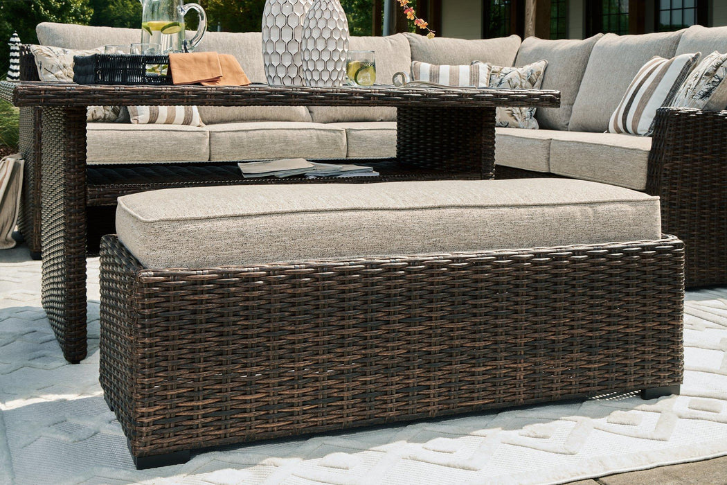 Brook Ranch Outdoor Sofa Sectional/Bench with Cushion (Set of 3)