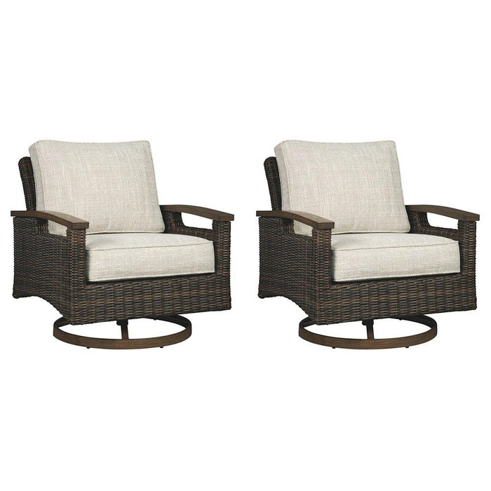 Paradise Trail Outdoor Sofa, Lounge Chairs and Fire Pit Table - Dinettes Plus Furniture