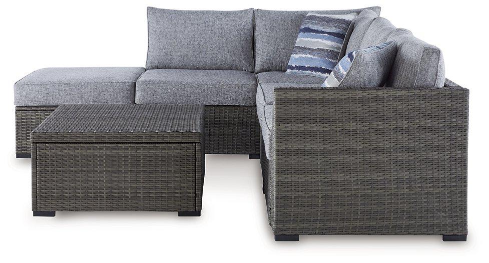 Petal Road Outdoor Loveseat Sectional/Ottoman/Table Set (Set of 4)