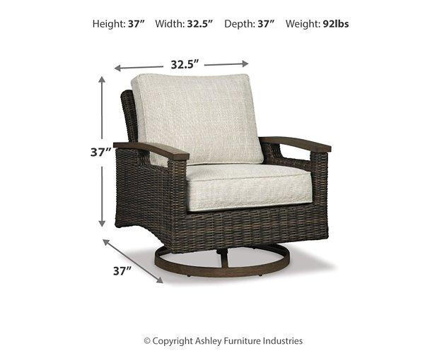 Paradise Trail Paradise Trail Fire Pit Table with 4 Nuvella Swivel Lounge Chairs - Dinettes Plus Furniture