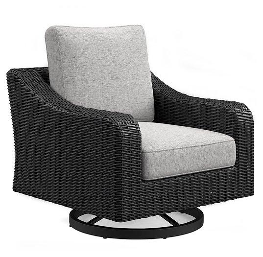Beachcroft Outdoor Swivel Lounge with Cushion - Dinettes Plus Furniture