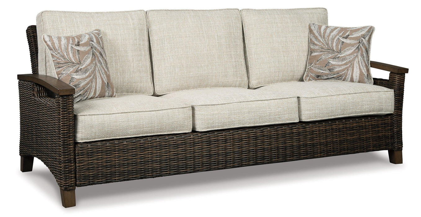 Paradise Trail Outdoor Sofa, Lounge Chairs and Fire Pit Table - Dinettes Plus Furniture
