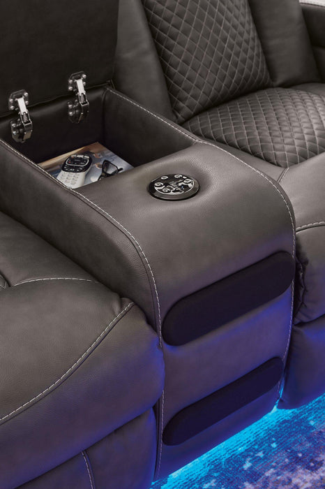 Fyne-Dyme Power Reclining Loveseat with Console