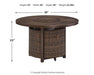 Paradise Trail Paradise Trail Fire Pit Table with 4 Nuvella Swivel Lounge Chairs - Dinettes Plus Furniture