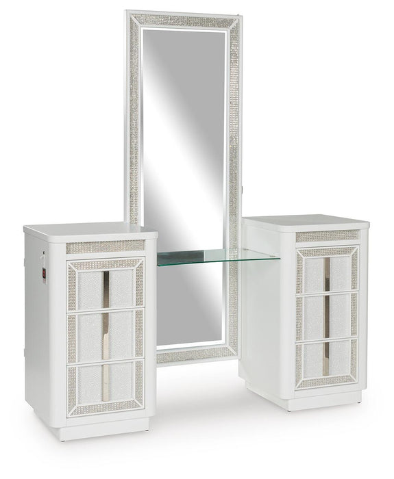 Chalanna Vanity with Mirror - Dinettes Plus Furniture