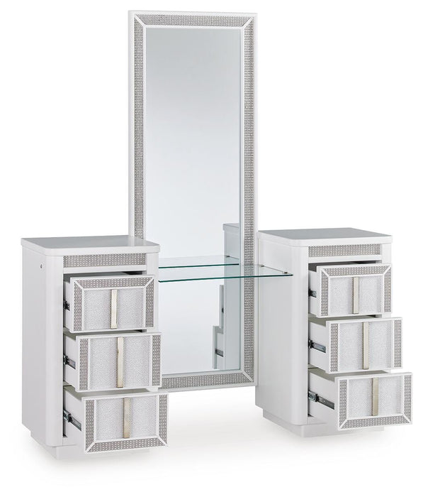 Chalanna Vanity with Mirror - Dinettes Plus Furniture