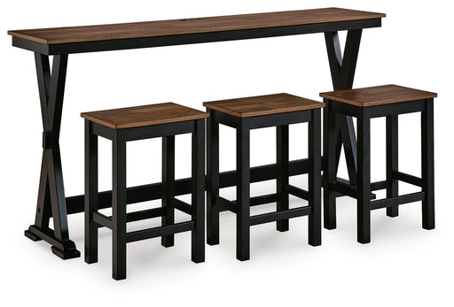 Wildenauer Counter Height Dining Table and 3 Barstools Set - Dinettes Plus Furniture