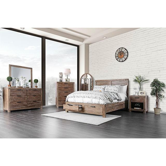 Wynton Weathered Light Oak Cal.King, E.King, & Queen Bed