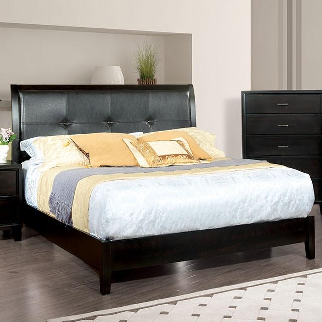Enrico Full Queen Bed Brown, Black, & Cherry - Dinettes Plus Furniture