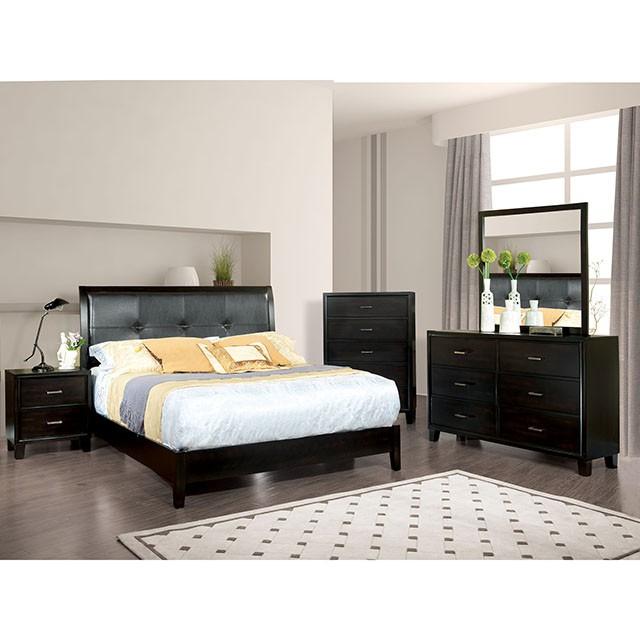 Enrico Full Queen Bed Brown, Black, & Cherry - Dinettes Plus Furniture