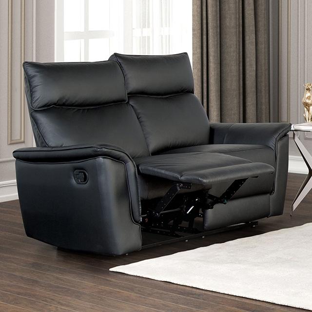 Bienne Loveseat Manual Recliner White & Black