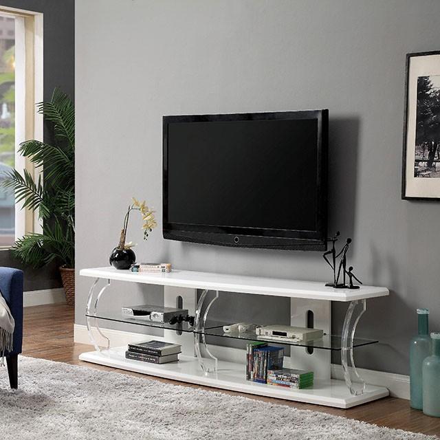 Ernst White/Clear 60" TV Stand