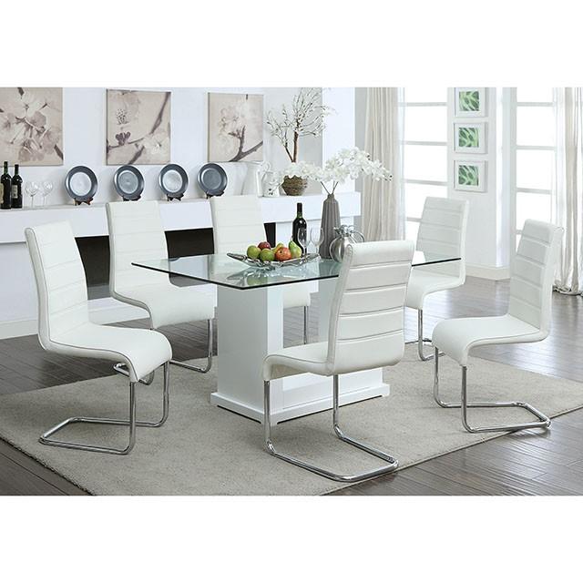 Eva White/Clear Dining Table