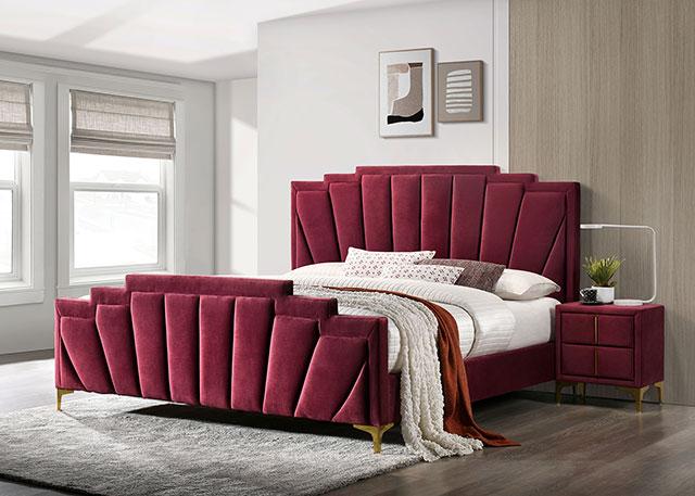 FLORIZEL Queen Bed, Red
