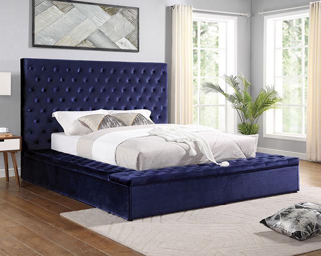 GOLATI Queen Bed, Blue