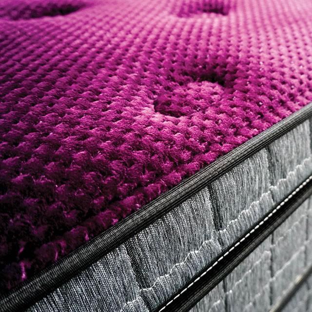 Purple/Grey 13" Euro Pillow Top Mattress Non-Flip, Full