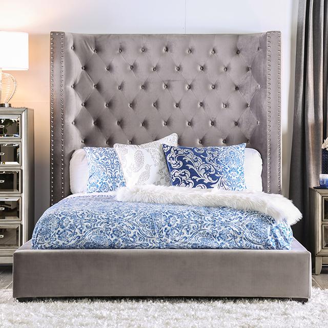 ROSABELLE Queen Bed, Gray