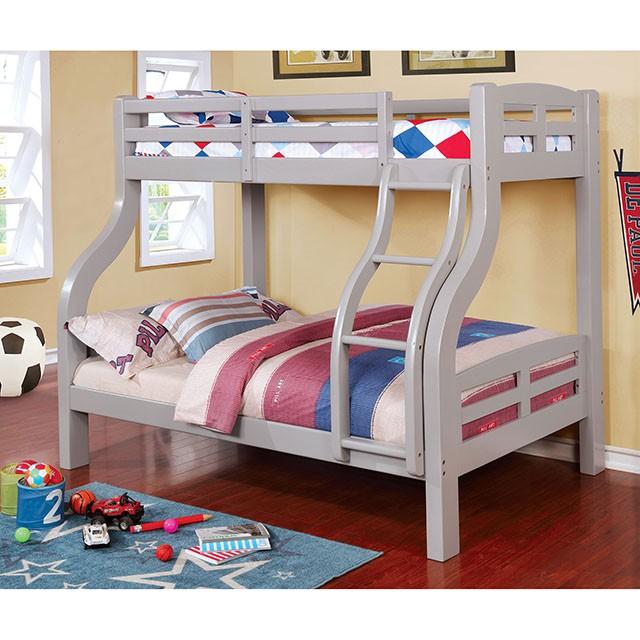 SOLPINE Gray Twin/Full Bunk Bed