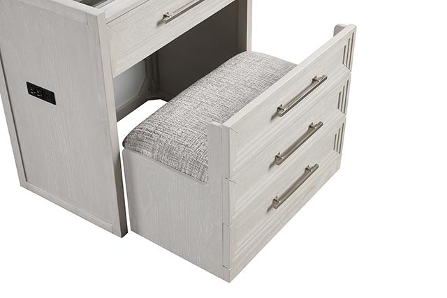 Ashbourne Bedside Vanity Set with Stool Contemporary