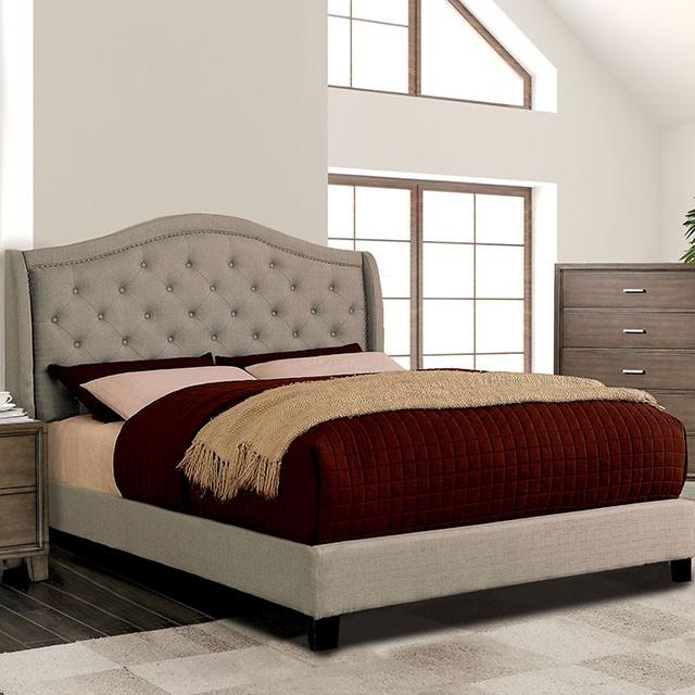 Carly Cal.King, E.King, Full, & Queen Bed Grey & Brown - Dinettes Plus Furniture