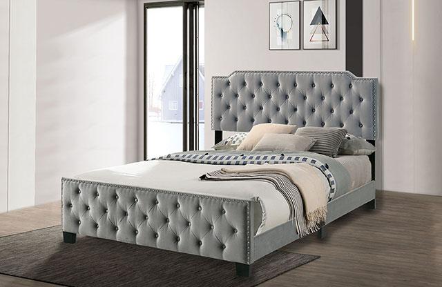 CHARLIZE Cal.King Bed, Gray
