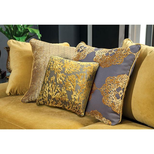 Viscontti Gold/Gray Sofa, Gold
