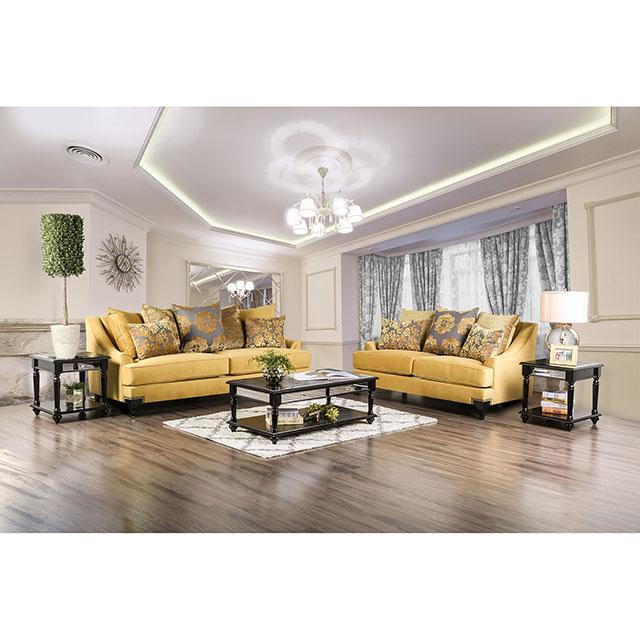Viscontti Gold/Gray Sofa, Gold