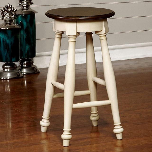 SABRINA Off White/Cherry Counter Ht. Stool, Cherry & White (2/CTN) image