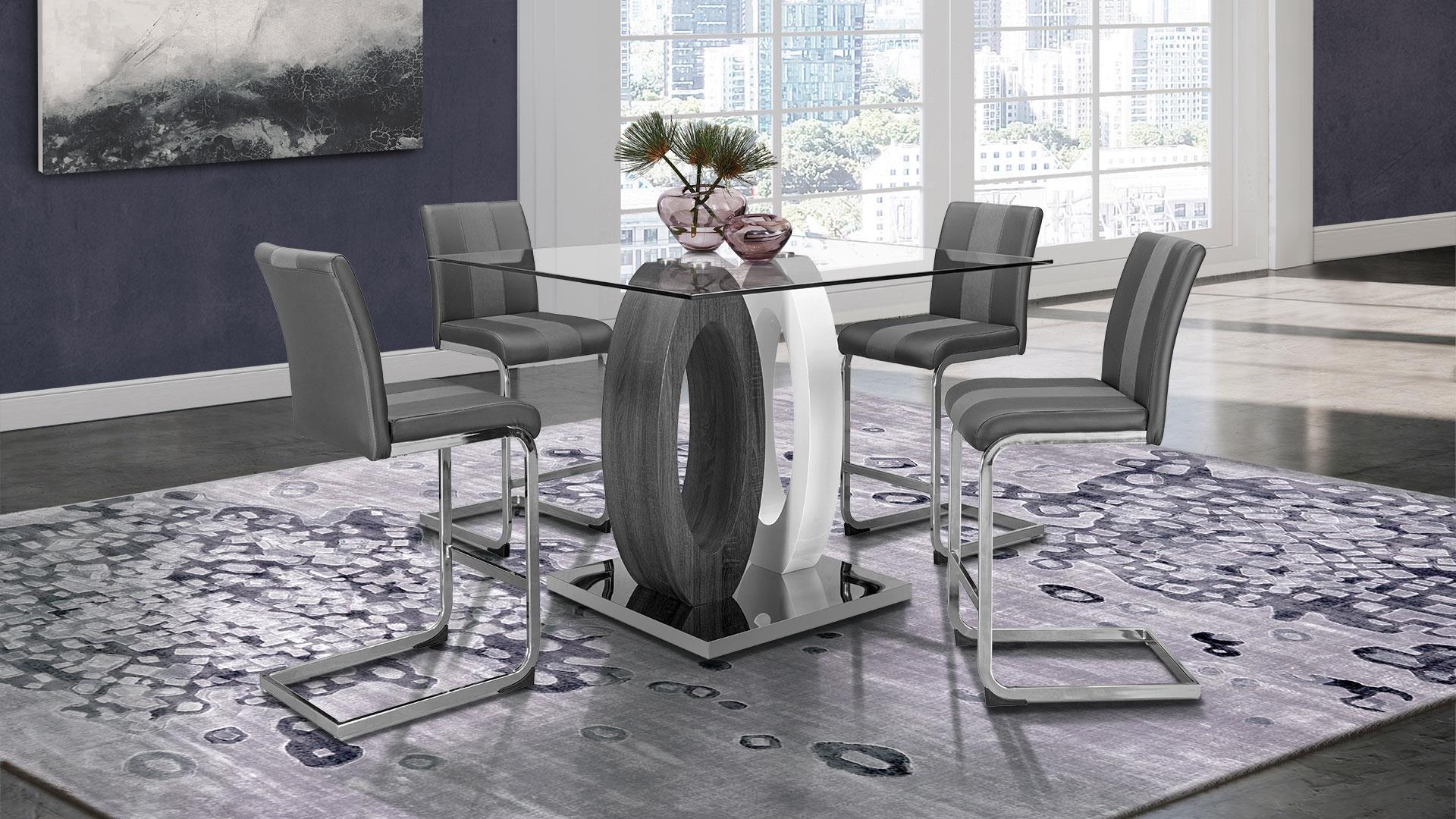 5 Piece Dining Room Set (D1628BT-SQ+D915BS-GRY)