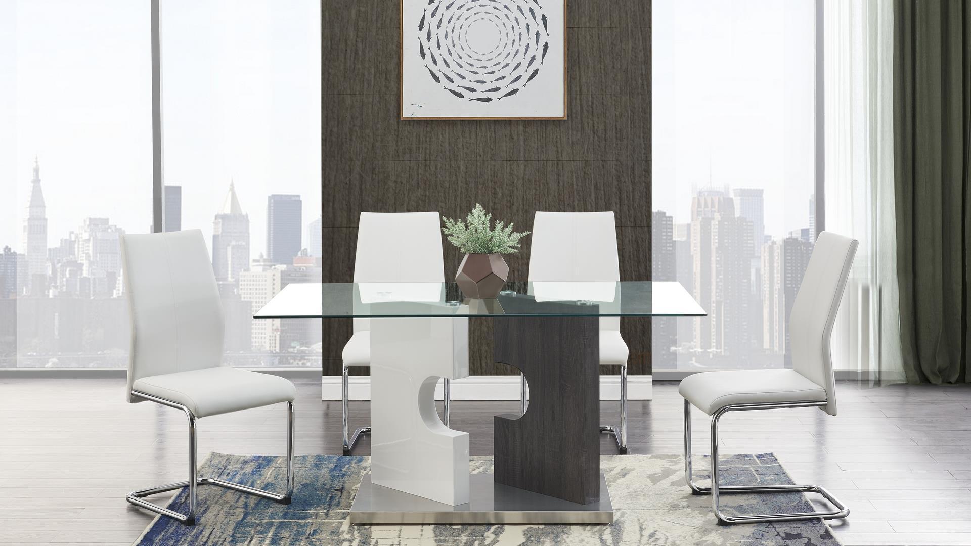 5 Piece Dining Room Set (D219DT+D41DC-WH)