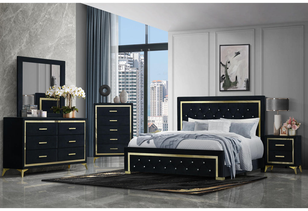 KINGDOM BLACK KING BED GROUP